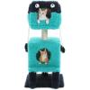 imagePAWZ Road CartoonThemed Cat Tree 2 in 1 Modern Cat Tree Tower with 2 Large Cat Condos 3Level Robot Artistic Modeling Cat Furniture Tree for Indoor Cats 43quot BlueTurquoise