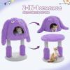 imagePAWZ Road CartoonThemed Cat Tree 2 in 1 Modern Cat Tree Tower with 2 Large Cat Condos 3Level Robot Artistic Modeling Cat Furniture Tree for Indoor Cats 43quot BluePurple