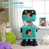imagePAWZ Road CartoonThemed Cat Tree 2 in 1 Modern Cat Tree Tower with 2 Large Cat Condos 3Level Robot Artistic Modeling Cat Furniture Tree for Indoor Cats 43quot BlueTurquoise
