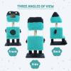 imagePAWZ Road CartoonThemed Cat Tree 2 in 1 Modern Cat Tree Tower with 2 Large Cat Condos 3Level Robot Artistic Modeling Cat Furniture Tree for Indoor Cats 43quot BlueTurquoise