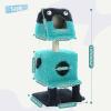 imagePAWZ Road CartoonThemed Cat Tree 2 in 1 Modern Cat Tree Tower with 2 Large Cat Condos 3Level Robot Artistic Modeling Cat Furniture Tree for Indoor Cats 43quot BlueTurquoise