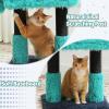 imagePAWZ Road CartoonThemed Cat Tree 2 in 1 Modern Cat Tree Tower with 2 Large Cat Condos 3Level Robot Artistic Modeling Cat Furniture Tree for Indoor Cats 43quot BlueTurquoise
