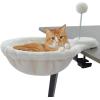 imagePAWZ Road Cat Desk Bed for Indoor Cats Wicker Cat Bed for Desk Supports Up to 50 lbs 360 Rotation ampamp Adjustable Soft Plush Cats Hammock for Desktop WhiteBeige