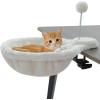 imagePAWZ Road Cat Desk Bed for Indoor Cats Wicker Cat Bed for Desk Supports Up to 50 lbs 360 Rotation ampamp Adjustable Soft Plush Cats Hammock for Desktop WhiteBeige