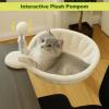 imagePAWZ Road Cat Desk Bed for Indoor Cats Wicker Cat Bed for Desk Supports Up to 50 lbs 360 Rotation ampamp Adjustable Soft Plush Cats Hammock for Desktop WhiteBeige