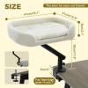 imagePAWZ Road Cat Desk Bed for Indoor Cats Wicker Cat Bed for Desk Supports Up to 50 lbs 360 Rotation ampamp Adjustable Soft Plush Cats Hammock for Desktop WhiteBeige
