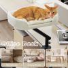 imagePAWZ Road Cat Desk Bed for Indoor Cats Wicker Cat Bed for Desk Supports Up to 50 lbs 360 Rotation ampamp Adjustable Soft Plush Cats Hammock for Desktop WhiteBeige