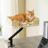 imagePAWZ Road Cat Desk Bed for Indoor Cats Wicker Cat Bed for Desk Supports Up to 50 lbs 360 Rotation ampamp Adjustable Soft Plush Cats Hammock for Desktop WhiteBeige