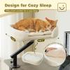 imagePAWZ Road Cat Desk Bed for Indoor Cats Wicker Cat Bed for Desk Supports Up to 50 lbs 360 Rotation ampamp Adjustable Soft Plush Cats Hammock for Desktop WhiteBeige