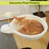 imagePAWZ Road Cat Desk Bed for Indoor Cats Wicker Cat Bed for Desk Supports Up to 50 lbs 360 Rotation ampamp Adjustable Soft Plush Cats Hammock for Desktop WhiteBeige