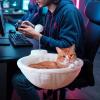 imagePAWZ Road Cat Desk Bed for Indoor Cats Wicker Cat Bed for Desk Supports Up to 50 lbs 360 Rotation ampamp Adjustable Soft Plush Cats Hammock for Desktop WhiteBeige