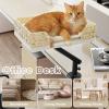 imagePAWZ Road Cat Desk Bed for Indoor Cats Wicker Cat Bed for Desk Supports Up to 50 lbs 360 Rotation ampamp Adjustable Soft Plush Cats Hammock for Desktop WhiteBeige