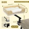 imagePAWZ Road Cat Desk Bed for Indoor Cats Wicker Cat Bed for Desk Supports Up to 50 lbs 360 Rotation ampamp Adjustable Soft Plush Cats Hammock for Desktop WhiteBeige
