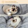 imagePAWZ Road Cat Tunnel Red Cat Donut Tunnel Collapsible Cat Tunnel Tube Dia38 inches with Soft Mat for Indoor Cats Rabbits and Puppies RedGrey