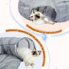 imagePAWZ Road Cat Tunnel Red Cat Donut Tunnel Collapsible Cat Tunnel Tube Dia38 inches with Soft Mat for Indoor Cats Rabbits and Puppies RedGrey