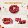 imagePAWZ Road Cat Tunnel Red Cat Donut Tunnel Collapsible Cat Tunnel Tube Dia38 inches with Soft Mat for Indoor Cats Rabbits and Puppies RedRed