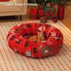 imagePAWZ Road Cat Tunnel Red Cat Donut Tunnel Collapsible Cat Tunnel Tube Dia38 inches with Soft Mat for Indoor Cats Rabbits and Puppies RedRed