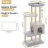 imagePAWZ Road Large Cat Tree 73 Inches Tall Cat Tower with 1 Large Padded Perch2 Spacious Hammocks8 Long Scratching Posts XL Plush Cat Condo for Indoor Adult CatsBeigeGray