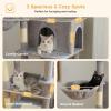 imagePAWZ Road Large Cat Tree 73 Inches Tall Cat Tower with 1 Large Padded Perch2 Spacious Hammocks8 Long Scratching Posts XL Plush Cat Condo for Indoor Adult CatsBeigeGray