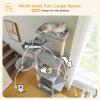 imagePAWZ Road Large Cat Tree 73 Inches Tall Cat Tower with 1 Large Padded Perch2 Spacious Hammocks8 Long Scratching Posts XL Plush Cat Condo for Indoor Adult CatsBeigeGray