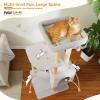 imagePAWZ Road Large Cat Tree 73 Inches Tall Cat Tower with 1 Large Padded Perch2 Spacious Hammocks8 Long Scratching Posts XL Plush Cat Condo for Indoor Adult CatsBeigeGray
