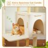 imagePAWZ Road Large Cat Tree 73 Inches Tall Cat Tower with 1 Large Padded Perch2 Spacious Hammocks8 Long Scratching Posts XL Plush Cat Condo for Indoor Adult CatsBeigeBeige
