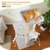 imagePAWZ Road Large Cat Tree 73 Inches Tall Cat Tower with 1 Large Padded Perch2 Spacious Hammocks8 Long Scratching Posts XL Plush Cat Condo for Indoor Adult CatsBeigeGray