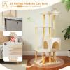 imagePAWZ Road Large Cat Tree 73 Inches Tall Cat Tower with 1 Large Padded Perch2 Spacious Hammocks8 Long Scratching Posts XL Plush Cat Condo for Indoor Adult CatsBeigeBeige