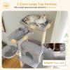 imagePAWZ Road Large Cat Tree 73 Inches Tall Cat Tower with 1 Large Padded Perch2 Spacious Hammocks8 Long Scratching Posts XL Plush Cat Condo for Indoor Adult CatsBeigeGray