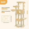 imagePAWZ Road Large Cat Tree 73 Inches Tall Cat Tower with 1 Large Padded Perch2 Spacious Hammocks8 Long Scratching Posts XL Plush Cat Condo for Indoor Adult CatsBeigeBeige