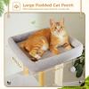 imagePAWZ Road Large Cat Tree 73 Inches Tall Cat Tower with 1 Large Padded Perch2 Spacious Hammocks8 Long Scratching Posts XL Plush Cat Condo for Indoor Adult CatsBeigeGray