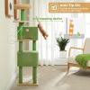 imagePAWZ Road Tall Cat Tower 70 Inch Cat Tree with Hammock 5 Scratching Posts 2 Condos and a Large Top Perches for Large CatsCactus Green