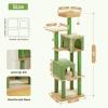 imagePAWZ Road Tall Cat Tower 70 Inch Cat Tree with Hammock 5 Scratching Posts 2 Condos and a Large Top Perches for Large CatsCactus Green