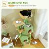 imagePAWZ Road Tall Cat Tower 70 Inch Cat Tree with Hammock 5 Scratching Posts 2 Condos and a Large Top Perches for Large CatsCactus Green