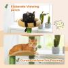 imagePAWZ Road Tall Cat Tower 70 Inch Cat Tree with Hammock 5 Scratching Posts 2 Condos and a Large Top Perches for Large CatsCactus Green