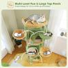 imagePAWZ Road Tall Cat Tower 70 Inch Cat Tree with Hammock 5 Scratching Posts 2 Condos and a Large Top Perches for Large CatsCactus Green