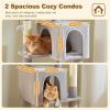 imagePAWZ Road Tall Cat Tower 70 Inch Cat Tree with Hammock 5 Scratching Posts 2 Condos and a Large Top Perches for Large CatsGrey