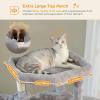 imagePAWZ Road Tall Cat Tower 70 Inch Cat Tree with Hammock 5 Scratching Posts 2 Condos and a Large Top Perches for Large CatsGrey