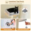 imagePAWZ Road Tall Cat Tower 70 Inch Cat Tree with Hammock 5 Scratching Posts 2 Condos and a Large Top Perches for Large CatsGrey