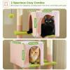 imagePAWZ Road Tall Cat Tower 70 Inch Cat Tree with Hammock 5 Scratching Posts 2 Condos and a Large Top Perches for Large CatsPink