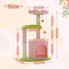 imagePAWZ Road Tall Cat Tower 70 Inch Cat Tree with Hammock 5 Scratching Posts 2 Condos and a Large Top Perches for Large CatsPink