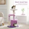 imagePAWZ Road Tall Cat Tower 70 Inch Cat Tree with Hammock 5 Scratching Posts 2 Condos and a Large Top Perches for Large CatsPurple