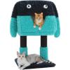 imagePAWZ Road CartoonThemed Cat Tree 2 in 1 Modern Cat Tree Tower with 2 Large Cat Condos 3Level Robot Artistic Modeling Cat Furniture Tree for Indoor Cats 43quot BlueTurquoise
