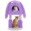 imagePAWZ Road CartoonThemed Cat Tree 2 in 1 Modern Cat Tree Tower with 2 Large Cat Condos 3Level Robot Artistic Modeling Cat Furniture Tree for Indoor Cats 43quot BluePurple