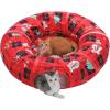 imagePAWZ Road Cat Tunnel Red Cat Donut Tunnel Collapsible Cat Tunnel Tube Dia38 inches with Soft Mat for Indoor Cats Rabbits and Puppies RedRed