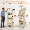 imagePAWZ Road Heavy Duty Cat Tree for Large Cats 81 Inches Tall Cat Tower with 2 Perches 2 Condos and Spacious Hammock XL Extra Large Condo with 7 Scratching Posts for 20lb Adult CatsGrayBeige