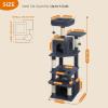 imagePAWZ Road Heavy Duty Cat Tree for Large Cats 81 Inches Tall Cat Tower with 2 Perches 2 Condos and Spacious Hammock XL Extra Large Condo with 7 Scratching Posts for 20lb Adult CatsGrayDark Gray
