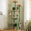 imagePAWZ Road Heavy Duty Cat Tree for Large Cats 81 Inches Tall Cat Tower with 2 Perches 2 Condos and Spacious Hammock XL Extra Large Condo with 7 Scratching Posts for 20lb Adult CatsGrayGreen