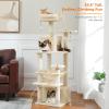 imagePAWZ Road Heavy Duty Cat Tree for Large Cats 81 Inches Tall Cat Tower with 2 Perches 2 Condos and Spacious Hammock XL Extra Large Condo with 7 Scratching Posts for 20lb Adult CatsGrayBeige