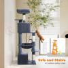 imagePAWZ Road Heavy Duty Cat Tree for Large Cats 81 Inches Tall Cat Tower with 2 Perches 2 Condos and Spacious Hammock XL Extra Large Condo with 7 Scratching Posts for 20lb Adult CatsGrayDark Gray